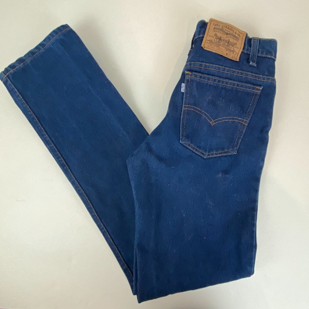 Vintage Levis 517 Jeans 31 x 34 Blue Denim White Tab Made in the USA - Picture 5 of 14